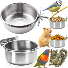 2 Pack Bird Feeding Bowls Cups Parrot Food Water Dishes, Stainless Steel Bird Bo Dishes price