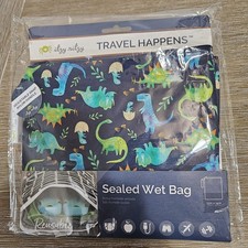 Itsy Ritzy Sealed Wet Bag Dinosaur Travel Happens 11" X 14" Brand New Sealed Baby Wet Bag price