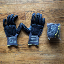 Ansell R-840 S M Full Finger Nitrile Gloves Black/Gray Touch size 8/M 1 pair Unisex Gloves price