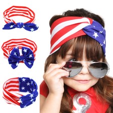 Girls USA National Flag Bowknot Hair Band National Day Baby Hair Accessories Baby Hair Band price