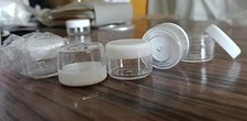 100pcs 5g plastic jars empty cosmetic container clear body white cap clearance Decorative Bottle price