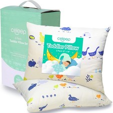 Baby Pillow - 2 Pack Soft Organic Cotton Toddler Pillows for Sleeping Baby Safe Sleep Pillow price