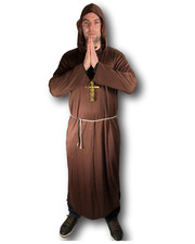 Adult Men's Monk Costume Friar Tuck Medieval Brother Priest Fancy Dress Stag Men's Costume price