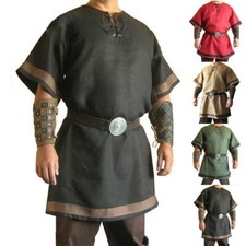 Medieval Retro Men Clothing Tunic Renaissance Pirate Viking Cosplay Costume Tops Men's Costume price