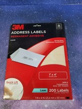 3M Address Laser Labels Permanent Adhesive Clear 3400-E  1"x4" - 200 Labels Address & Label Software price