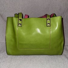 Emilie M Lime Green & Hot Pink Oversized Tote Bag Colorblock Shoulder Purse Women's Beach Bag price