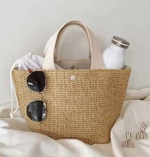 Straw Bag, tote bag, french beach bag, vacation bag, Raffia bag, black or white Women's Beach Bag price