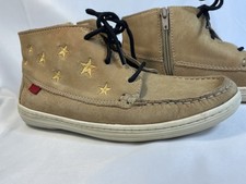 Marc Joseph New York Kids Suede Boots Gold Star Embroidered Side Zip EU 25 US 9 Unisex Kids' Booties price