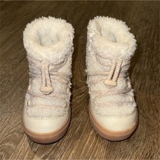 Unisex Kids Beige Faux Fur Snow Boots Ankle Lace Warm Lining Unisex Kids' Booties price
