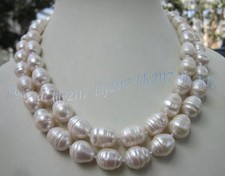 7-9MM GENUINE NATURAL WHITE FRESHWATER CULTURED BAROQUE PEARL NECKLACE 14-72'' Pearl Necklace price