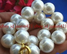 8mm 10mm 12mm 14mm 16mm 18mm 20mm White South Sea Shell Pearl Necklace 18'' AAA Pearl Necklace price