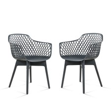 Aoodor Modern Dining Chairs Set of 2 Plastic Cafe Chairs Drain Weather-Resistant Cafe & Canteen Chair price