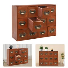 12 Drawers Vintage Tabletop Library Card Catalog Cabinet Storage Box Library Cabinet price