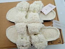 Auden Women's Cream Jane Two Band Buckle Slide Slippers Sandals Size 9 Women's Slippers and Sandals price