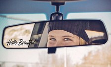 4 inch wide hello Beautiful Rear View Mirror decal sticker Sticker Mirror price