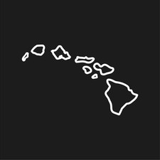 Hawaii Outline Vinyl Decal Hallow State Line shape sticker Sticker Mirror price