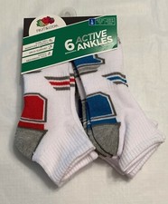 Boys Fruit Of The Loom Set of 6 Active Low Cuts/No Show or Ankles Socks: M-L Boys' Socks Set price
