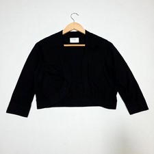 Wallis Shrug W Size 4-6 Black Petite Cropped Bolero Open Front Cardigan Layer Bolero price
