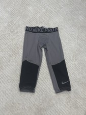 Nike Kids Pro Gray and Black Capri Leggings Youth Small Boys' Capri Pants price