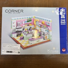 ZHE GAO Corner Cozy Cottage Mini Cabin Kitchen Mini Building Blocks Set 366pcs Kitchen Corner Set price
