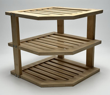 Bamboo Corner Shelf - 3 Tier Plate & Kitchen Organizer, Set-2   (1 - Assembled) Kitchen Corner Set price