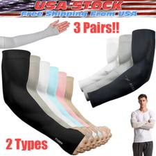 3 Pairs Cooling Arm Sleeves Cover UV Sun Protection Sports Outdoor For Men Women Women's Arm Sleeves price