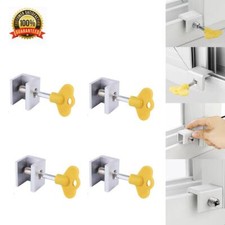 Pack of 4pc Adjustable Sliding Window Door Frame Security Lock Stopper Adjustable Window Lock price