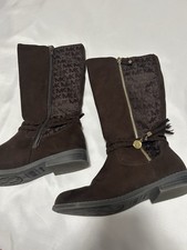Michael Kors Girls' Size 2 Finley Drake Knee High Boot Upper Logo Braided Tassel Girls' Booties price