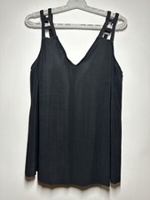 Women's UPF 50 Cut Out Strap Tankini Top - Aqua Green Black 1X Tankini price