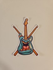 Guitar Monster Laptop Sticker / Crossed Drumsticks Music Accessories Decal Laptop Accessories price