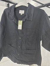 Goodfellow & Co Men’s Black Chore Coat Jacket L Button Front Spread Collar 46" Men's Coat price