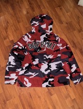 Supreme Men’s L Red/Black/White Camo Nike Arc Corduroy Hooded Jacket Men's Coat price