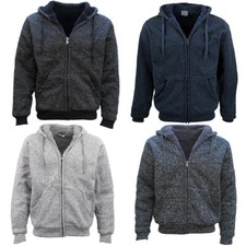 Men's Thick Zip Up Hooded Hoodie w Winter Sherpa Fur Jumper Coat Jacket Sweater Men's Coat price