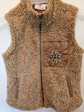 Marleylilly Brown Sherpa Vest w/Beaded Pocket- Youth M (8-10) Girls' Vest price