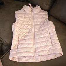 Old Navy Active Girls Pink Quilted Insulated Puffer Vest Full Zip L (10-12) Girls' Vest price