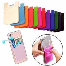 Adhesive Silicone Credit Card Pocket Sticker Pouch Holder Case For Cell Phone Mobile Phone Case price