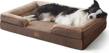Orthopedic Bolster Dog Sofa Bed with Removable Cover, Dark Brown, Large Sofa Bed price