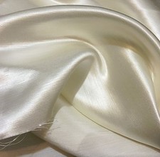 Off White (Ivory) Linen Silk Satin Fabric 45" Wide By The Yard Fabrics price
