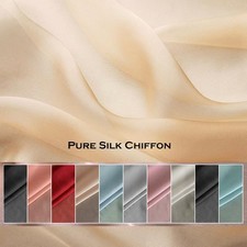 55'' Wide Plain Mulberry Pure Silk Chiffon Fabric By the Yard Flowy Wedding Silk Fabrics price