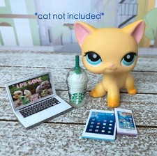❤️ LPS Littlest Pet Shop 4PC Accessories Lot Frappuccino Laptop Phone Tablet ❤️ Tablet PC Accessories price