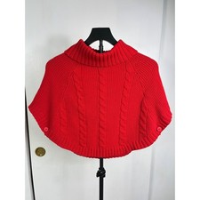 Carters Girls Red Cable Knit Poncho Sweater Turtleneck Size 6 6x GCL9276-SML Girls' Poncho price