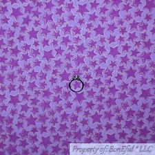 BonEful Fabric FQ Cotton Quilt Purple Star Gold Metallic Tone Tonal US Baby Girl Baby Gold Pillow price