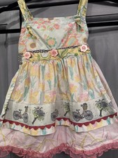 Matilda Jane Knot Tunic Girls Sz 4 Apron Bicycle Ellie Pink Tie Tank Girls' Tunic price