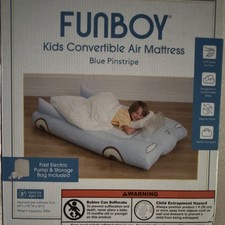 FUNBOY Kids Blue Pinstripe Convertible Air Mattress w/ Built-In Pump Air Mattress price