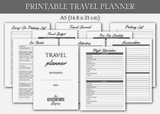 Printable Travel Planner - Black and White Planner price