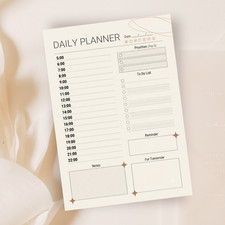 Warm Beige Daily Planner / Neutral Minimalist Organizer / Hourly Time-Blocking Planner price