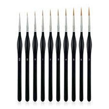 10 Pack Miniature Detail Paint Brushes Kit, Professional Tiny Small, Black Painting Supplies price