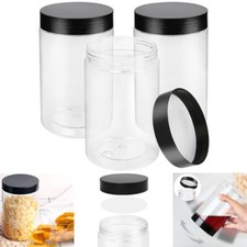 27oz Clear Plastic Jars with Screw On Lids Empty 3 Pack Food Storage Containers Storage Containers price