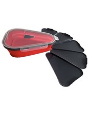 Pizza Slice Storage Containers – 5 Pack | Reusable, Collapsible, Microwave Safe Storage Containers price
