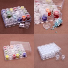 US 30 Pack Clear Bead Containers Storage Box Jars Transparent Bottles w/Box Storage Containers price